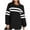 Black, variant on Enjoytime Winter Shirts for Women 2025 White Striped Round Neck Long Sleeve Pullover Tops 2025 Casual Fall Fashion Blouses Black S