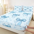 thumbnail image 3 of Manfei Kids Children Cartoon Bow-Tie 4 Pieces Queen Sheet Sets,Polka Dots Ultra Soft Flat Sheet,Dreamy Princess Queen Fitted Sheet,Breathable Home Decor, 3 of 7
