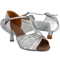 thumbnail image 1 of Tacones para fiestas de salsa, tango y bailes de salón, talla 39, zapatos de baile latino brillantes para mujer, 1 of 8