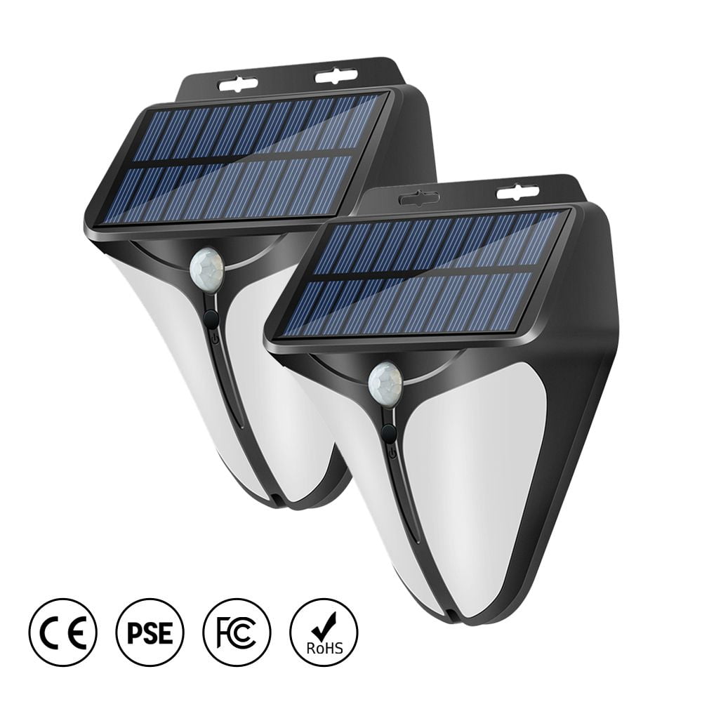 Laighter 2 Pack Solar Flood Lights Outdoor, IP65 Motion Light with 3 Modes , 72 LED Security Wall Lighting for Patio Garden Deck Porch Pathway Garage, Black