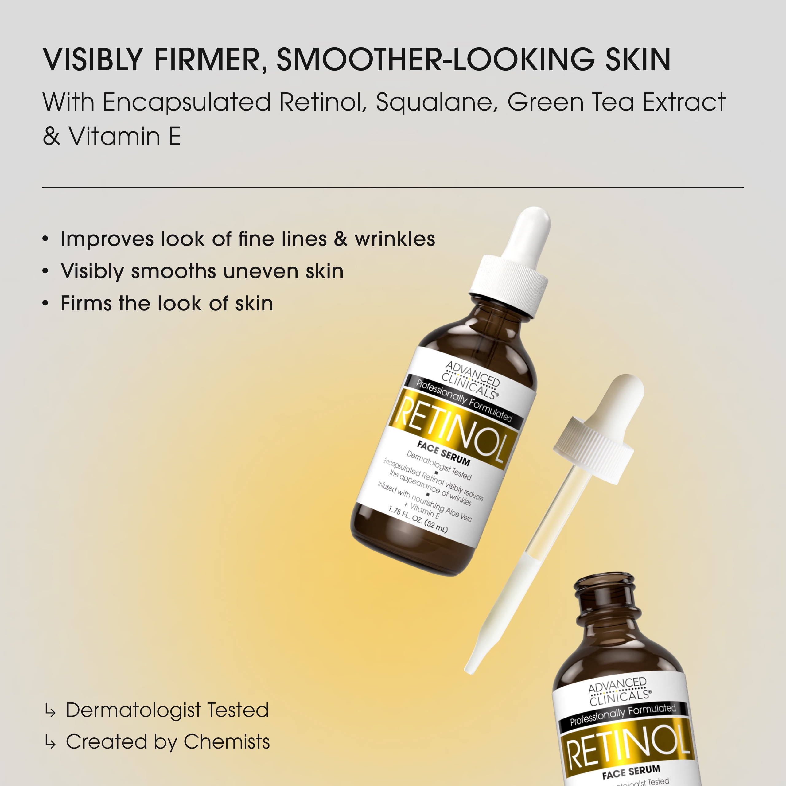 Advanced Clinicals Face Serum Set with Retinol + Collagen + Vitamin C Facial Serums Set