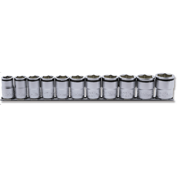 Ko-ken USA 1/2 Sq. Dr. NUT GRIP Socket Set, - 11 Pieces. 14-24mm - RS4450M/11