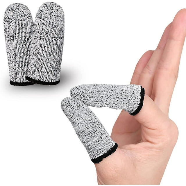 LAICAIW Finger Cots Cut Resistant Protector-Finger Covers for Cuts, Gloves Life Extender, Cut Resistant Finger Protectors for Kitchen, Work, Sculpture, Anti-Slip, Reusable (Gray, 6PK)