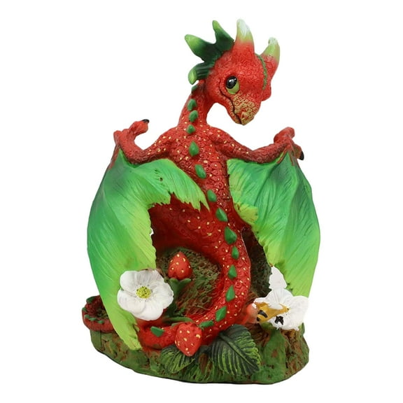 Colorful Garden Fruits and Berries Strawberry Blossom Green Thumb Dragon Statue