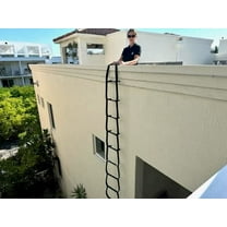 Ladder Rope for Kids or Adults 16ft (5m) | Outdoor Climbing Ladder Made in USA with Carabiners & Hooks | Lightweight Ladder | Webbing Rope Ladder Compact and Portable