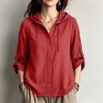 thumbnail image 4 of Cmfcve Gauze Hoodie Shirts for Women Sun Protection Beach Cover Ups Lightweight Long Sleeve Button Down Blouses, 4 of 9