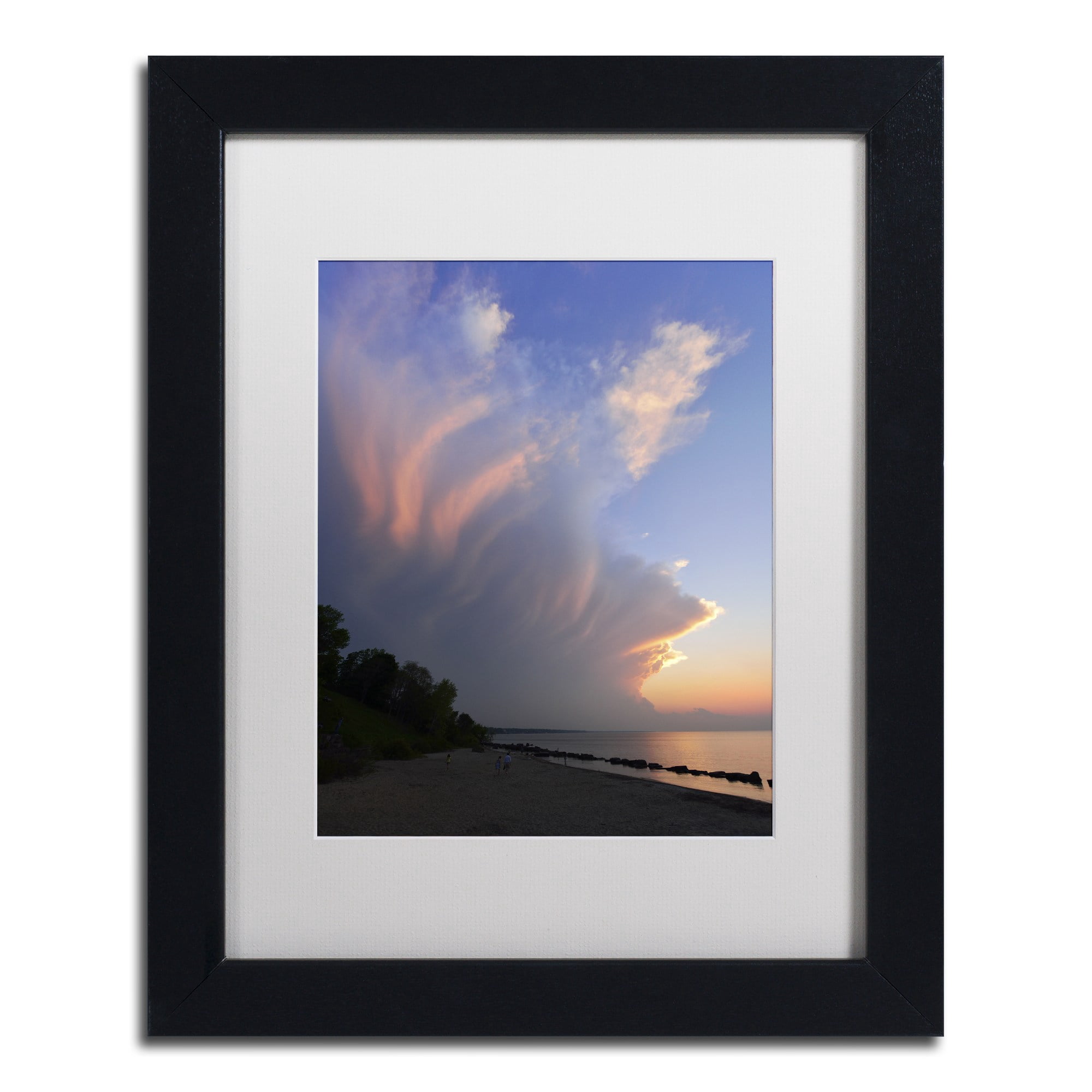 Trademark Fine Art "Developing Sunset Storm" Canvas Art by Kurt Shaffer White Matte, Black Frame