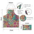 thumbnail image 7 of Pioneer Flower Floral Print Pattern Apron-Garden Aprons for Women with Pockets-Cotton Linen Waterproof Kitchen Cooking Gardening Aprons Adjustable for Kitchen,Cooking,BBQ and Salon 33x27 Inch, 7 of 7