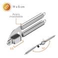 thumbnail image 3 of Bazzeff Exprimidor de Ajos de Acero Inoxidable. Prensa de Ajos. Aplasta Ajos. Triturador de Ajo o Jengibre para Alimentos. Garlic Press Bazzeff Exprimidor de Ajos, 3 of 7