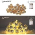 thumbnail image 3 of SZTXJ Moroccan String Lights Battery Powered 40 LED Gold Globe String Lights with Timer Warm White Lights for Wedding, Holiday, Birthday, Home Decor, 3 of 5