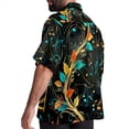 thumbnail image 3 of Note Men's Short Sleeve Spread Collar Poplin Button Down Casual Printed Summer Beach Unisex Shirts, 3 of 6