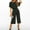 Black, variant on Women Casual Jumpsuit Round Neck Solid Color Junpsuit Short Sleeve Belted Wide Elegant Leg Pant Jumpsuit Summer Short Dresses Romper Fancy Women Fall Jumpsuits Women Petite Women Jumpsuit Sexy