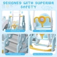 thumbnail image 5 of 4-In-1 Kids Slide For Toddlers Age 1-3 Slide And Swing Set,Indoor Playground For Children,Freestanding Outdoor Slides With Basketball Hoop,Outside Climber Playhouses,Baby Climbing Toys,Blue, 5 of 7