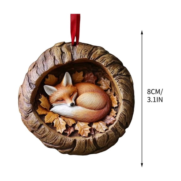 Virelaxpo Cute Fox Acrylic Christmas Tree Ornament, Adorable Cute Hanging Pendant for Holiday Decor, Festive Decoration for Xmas Tree and Home
