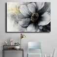 thumbnail image 4 of Mudket Black and Grey Flower with Gold Accents Canvas Wall Art, Framed Floral Print, Ready to Hang Wall Decor for Living Room Office, Modern Abstract Artwork - 12"L x 8"W, 4 of 10