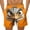Orange, variant on Momihoom Men's Casual Fierce Ostrich Print Beach & Swim Shorts with Adjustable Drawstring Waist for Summer Versatile Wear