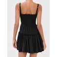 thumbnail image 6 of Women's Smocked Frill Cami Mini Dress with Tiered Ruffles and Stretch Polyester 100% Fabric for Summer Occasion, 6 of 12