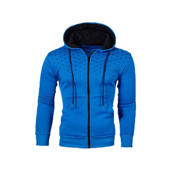 Guluxicc Men's Hooded Shirts with Pockets Drawstring Full Zipper Pullover Long Sleeve Athletic Tops for Everyday Running Wear Fall Winter Casual Outfits