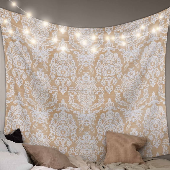 Orange Boho Large Tapestry for Bedroom Wall Hanging Tapestry,Vintage Mexican Ethnic Floral Southwestern Ceiling Backdrop Tapestries Poster Blanket Wall Decor for Teens Room Living Room 100" x 59"