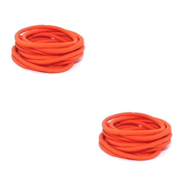 Qarigey 10 piezas de bandas para el cabello elásticas con moño decorativo protector de cola de caballo titular sin costuras Scrunchies Naranja 2piezas