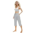 thumbnail image 5 of lmcalzta Capri Pants for Women High Waisted Yoga Gym Athletic Capris with Pockets Lounge Sleep Pajama Capri Pants, 5 of 8