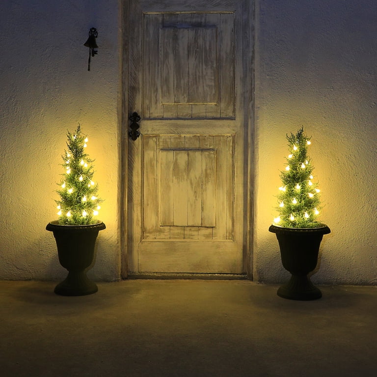DR.Planzen Artificial Cedar Trees, 3 Ft, Set of 2, UV Rated