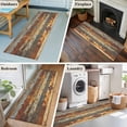 thumbnail image 5 of 2'x6' Rug Runners for Hallways Kitchen, Brown Gray Non Slip Entryway Beside Floor Carpet Runner, Farmhouse Abstract Gradient Wooden Grain Washable Laundry Room Bedroom Throw Rugs Mat for Family Pet, 5 of 8