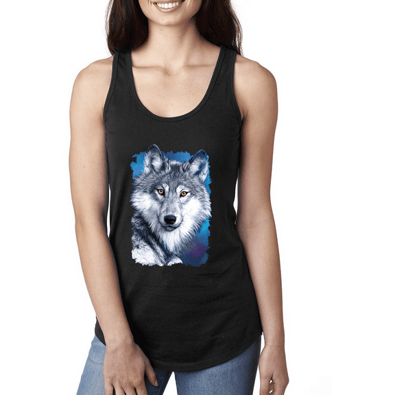 Great Lakes Wolf Animal Lover Ladies Racerback Tank Top