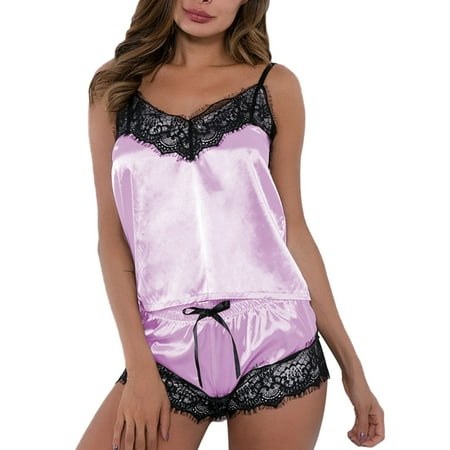 

ELENXS Pajama Set Lace Strap Sleepwear Suit Summer Nightwear Woman Shorts