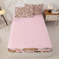 thumbnail image 4 of Erosebridal Cute Floral Capybara Zipper Twin Comforter Sets with Fitted Sheet and 2 Pillowcases,Rustic Plant Flower Zipper Bedding Set For Girls,Pink Reversible,4pcs, 4 of 7