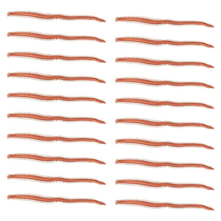 FloreceBien 20pcs Soft PVC Life like Worm Shaped Fishing Lures Tackle Soft Baits (brown)