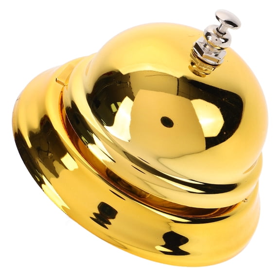 OUNONA Golden Metal Waitress Service Bell for Restaurant, Cafe, Hotel - Clear Loud for Fast Customer Service