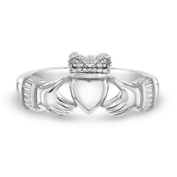 925 Sterling Silver Size 2 Unisex Classic Irish Claddagh Ring Band for Children