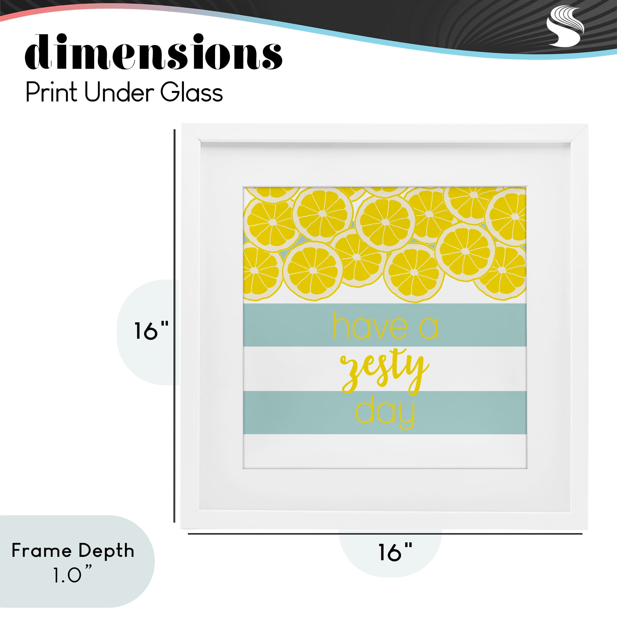 Stupell Industries Zesty Citrus with Stripes White Framed Print Under Glass, design by Anna Quach