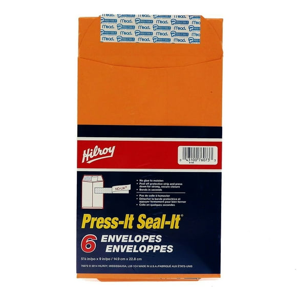 Hilroy 6 Enveloppes Press-It (14,9 X 22,8 Cm)
