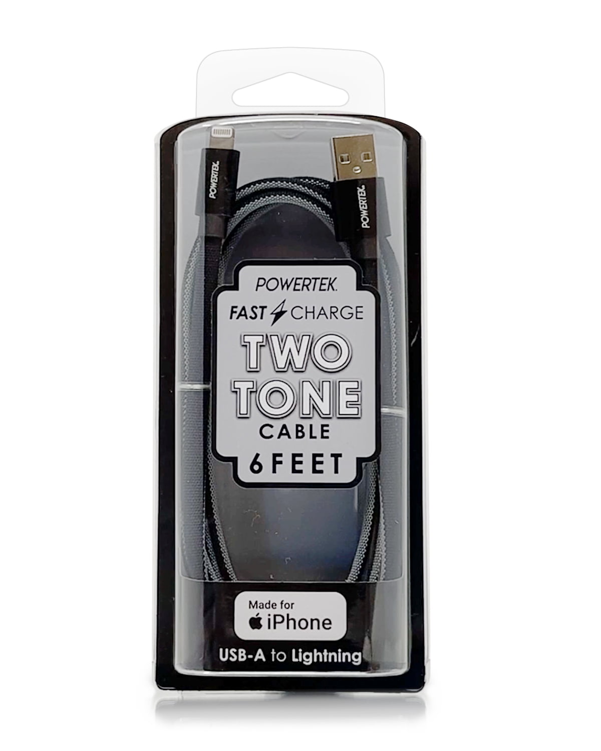 Liquipel Powertek iPad & iPhone Charger Cable, Fast Charging 6ft MFI Certified Lightning to USB Cord, Two Tone