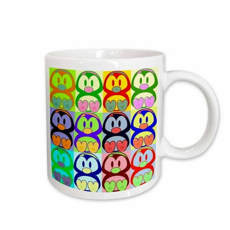 

3dRose Cartoon Penguin Pop Art Ceramic Mug 11-ounce
