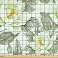 thumbnail image 2 of Ambesonne Floral Fabric by the Yard Upholstery, Flowers with Spring Leaves, 2 Yards, Slate Brown and Pale Green, 2 of 5
