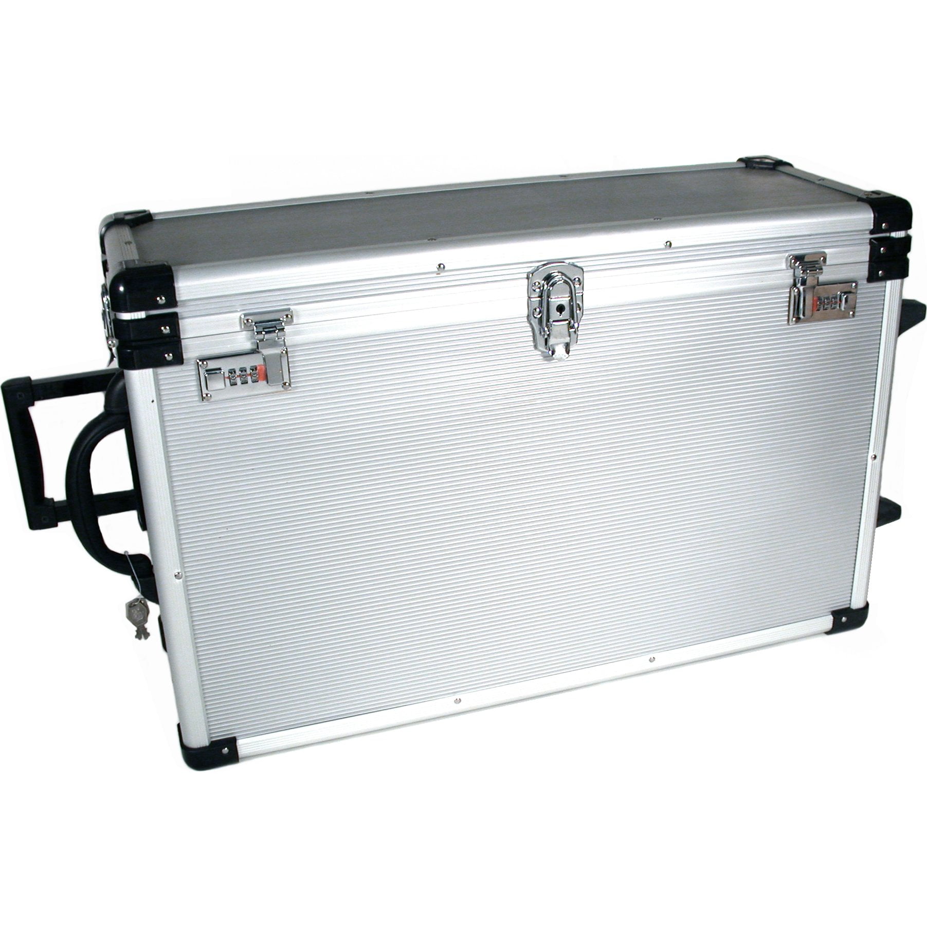 24 Trays Large Aluminum Rolling Jewelry Carrying Case Walmart
