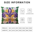 thumbnail image 6 of Nawypu Mardi Gras Lumbar Pillow Covers Masquerade Mask Fleur De Lis Couch Pillow Cases Yellow Purple Green Throw Pillows Happy Mardi Gras Holiday Party Decor For Sofa Home Decorations 2pc, 6 of 6