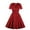 Wine, variant on YFPWM Teacher Dresses for Women Plus Size Summer Dresses Casual Plus Size doll Dress Cocktail Dress Short Sleeve Square Neck Retro Solid Color High Waist Belt Button Dress