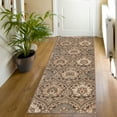 thumbnail image 5 of 12' Runner Ivory Beige And Light Blue Floral Stain Resistant Runner Rug, 5 of 7