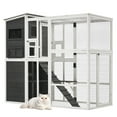 thumbnail image 4 of AECOJOY Catio Cat House Outdoor Cat cage Catio Enclosure for Cats Clearance Pet House, Grey, 4 of 13