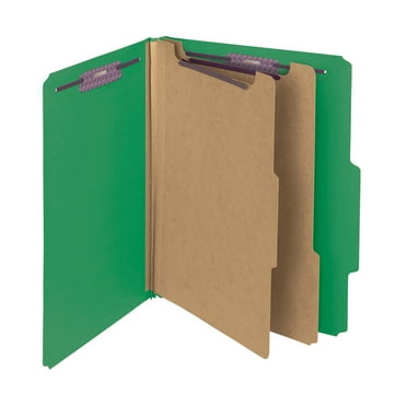 Smead® Pressboard Classification Folders With SafeSHIELD® Coated Fasteners, Letter Size, 60% Recycled, Green, Box Of 10