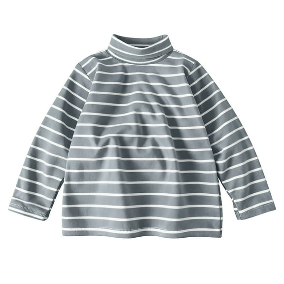 Kiijoy Toddler Girls Striped Thermal T-Shirt Long Sleeve Turtleneck T Shirt, Sizes 3-4