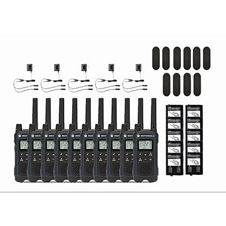Hands Free Emergency Speakerphone - Motorola Talkabout T460 Two-Way Radio 22 Channel NOAA Walkie Talkies (10-PACK)