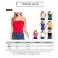 thumbnail image 6 of FashionMille Women Strapless Slim Fit Tube Top Elastic Band Double Layered Casual Bandeau Sexy Bra Top, 6 of 6