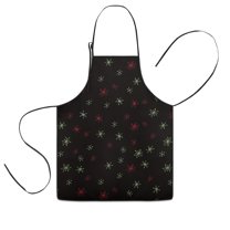 Black Christmas Star Pattern Kids Aprons for Girls and Boys,Adjustable Neck Strap Toddler Aprons for Kids Cooking Baking