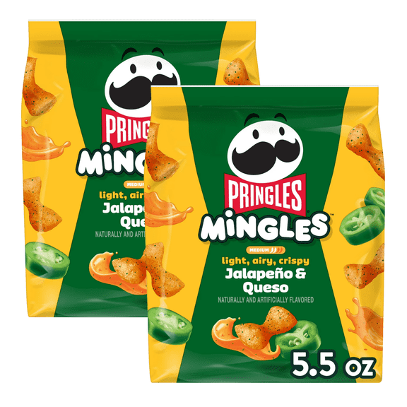Pringles Mingles Jalapeño & Queso Puffed Snacks, 5.5 oz, 2 Pack