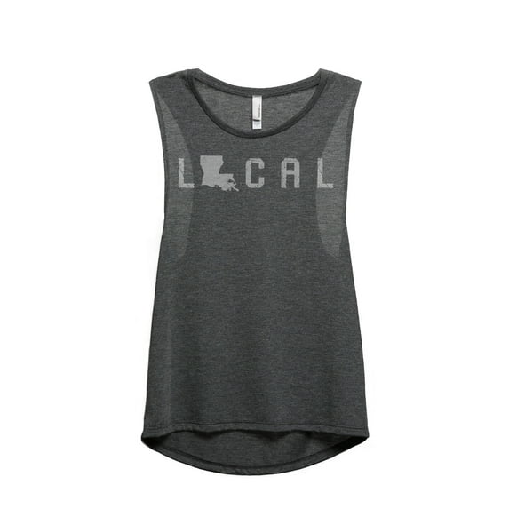 Thread Tank Local Louisiana State Women's Sleeveless Muscle Tank Top Charcoal Medium